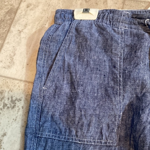 Lord & Taylor blue linen loose pants with tie. - Picture 4 of 7